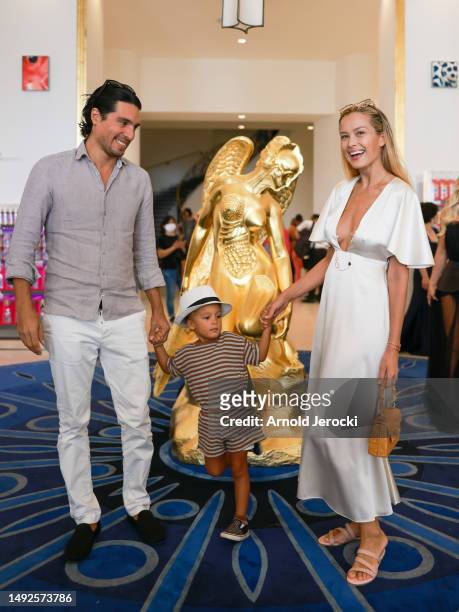 Petra Nemcova and Benjamin Larretche are seen at the Hotel Martinez during the 76th Cannes film festival on May 22, 2023 in Cannes, France.