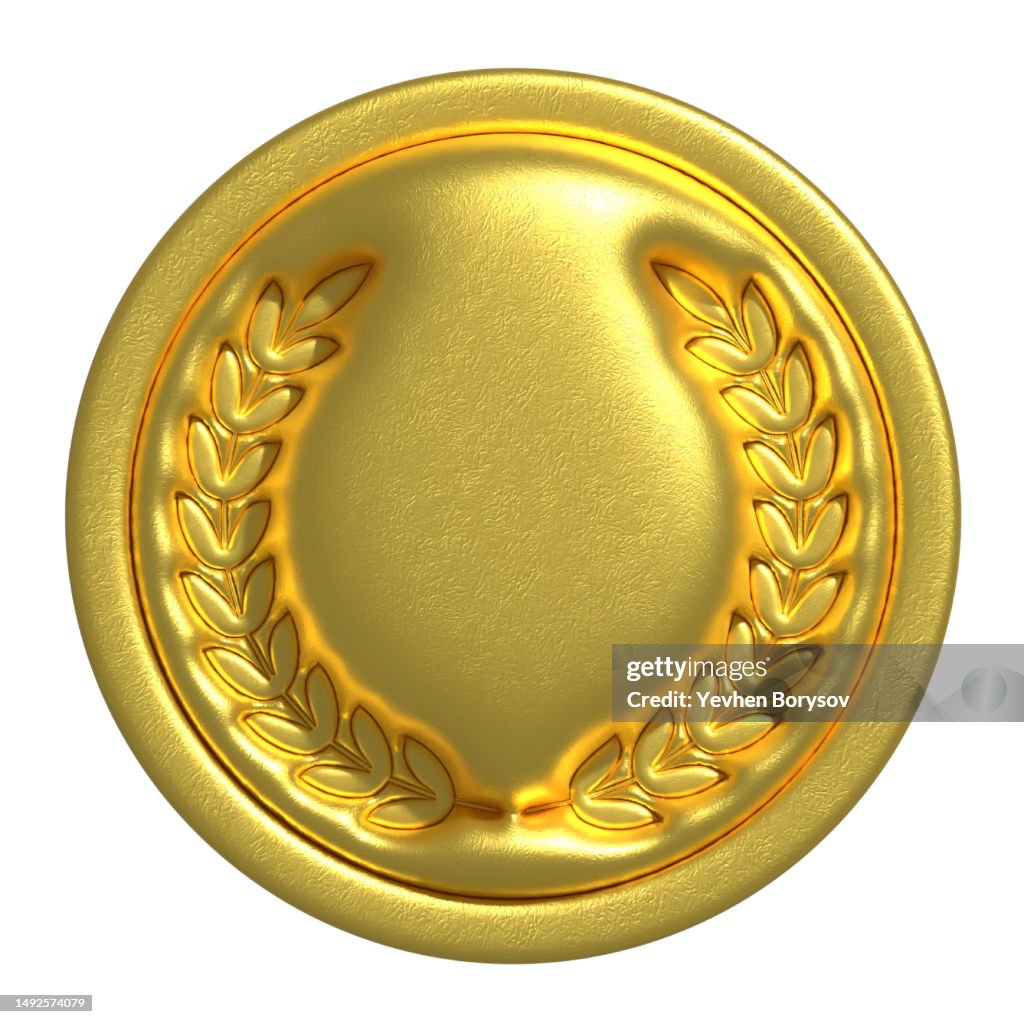 Golden award sport medal for winners First place trophy