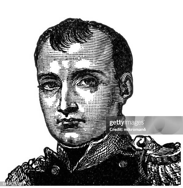 portrait of the napoleon i bonaparte, emperor of the french - prison uniform stock pictures, royalty-free photos & images