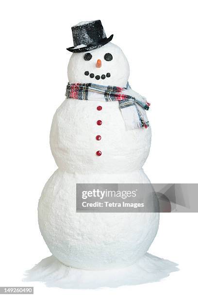 studio shot of snowman - snowman stock pictures, royalty-free photos & images