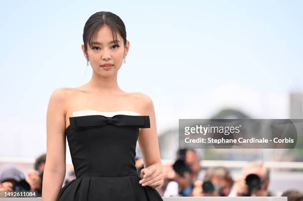 Jennie Ruby Jane attends "The Idol" photocall at the 76th annual Cannes film festival at Palais des Festivals on May 23, 2023 in Cannes, France.