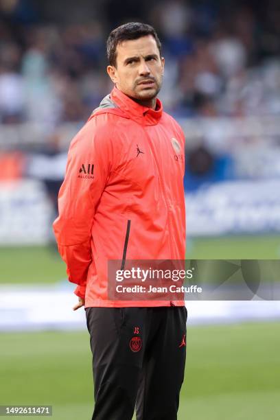 Assistant coach of PSG Joao Sacramento during the Ligue 1 Uber Eats match between AJ Auxerre and Paris Saint-Germain at Stade de l'Abbe Deschamps on...