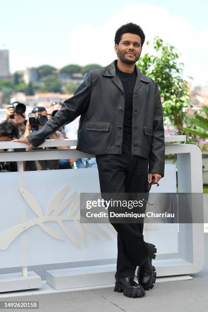 Abel 'The Weeknd' Tesfaye attends "The Idol" photocall at the 76th annual Cannes film festival at Palais des Festivals on May 23, 2023 in Cannes,...