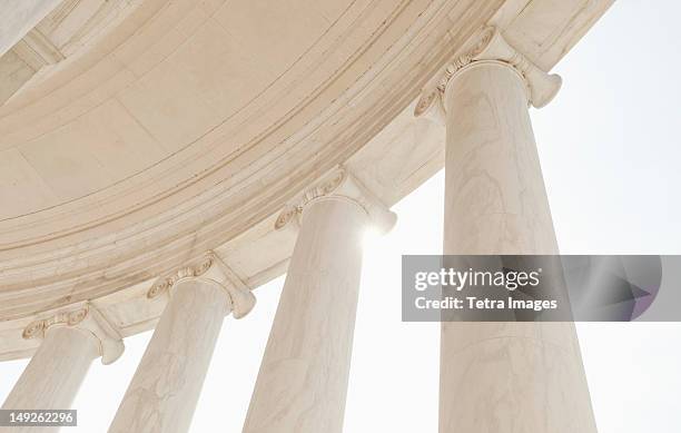 usa, washington dc, jefferson memorial, close up of columns - architectural column - fotografias e filmes do acervo