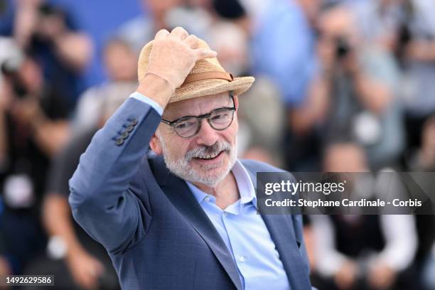 Jean-Pierre Darroussin attends "Le Theoreme De Marguerite " photocall at the 76th annual Cannes film festival at Palais des Festivals on May 23, 2023...