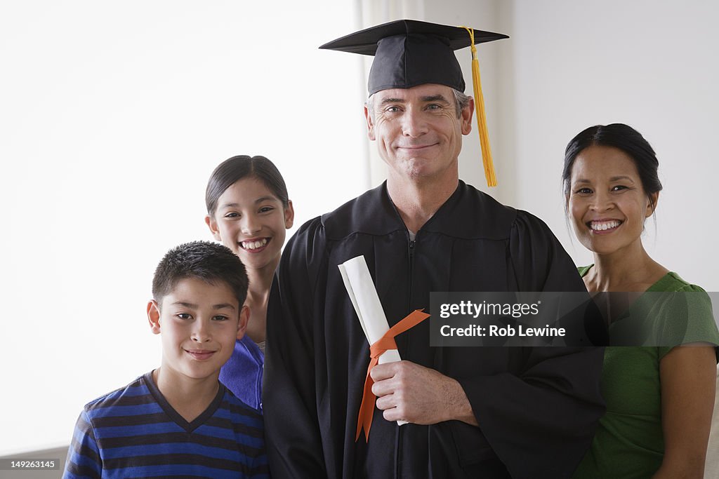 USA, California, Los Angeles, Family celebrating father's graduation