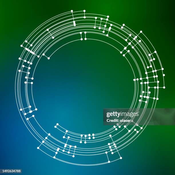 circular blocky arcs and dots background pattern - music notes background vector stock illustrations