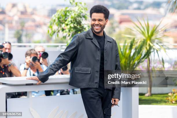 Abel 'The Weeknd' Tesfaye attends "The Idol" photocall at the 76th annual Cannes film festival at Palais des Festivals on May 23, 2023 in Cannes,...