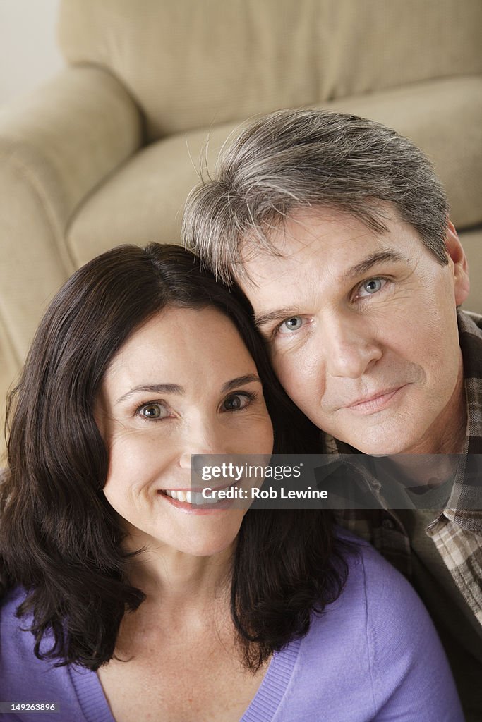 USA, California, Los Angeles, Portrait of mature couple at home