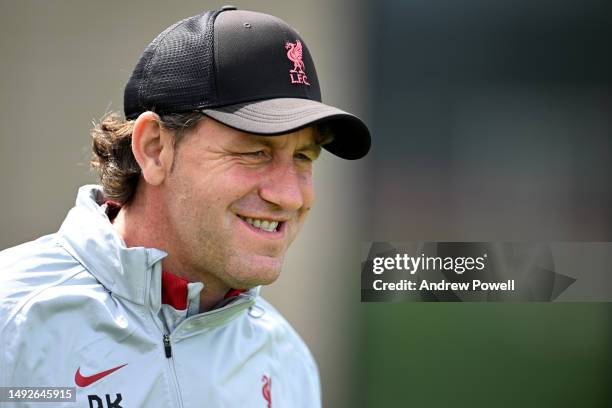 Peter Krawietz assistant manager of Liverpool during a training session at AXA Training Centre on May 23, 2023 in Kirkby, England.