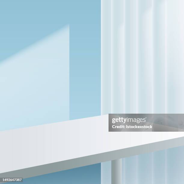 3d background with desk in the home - retail display 幅插畫檔、美工圖案、卡通及圖標