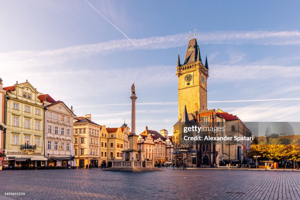 Old Town Square with Old Town Hall Tower in the morning, Prague, Czech Republic