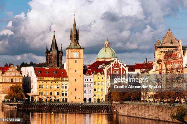 prague old town on a sunny day with dramatic cloudy sky, czech republic - czech republic autumn stock pictures, royalty-free photos & images
