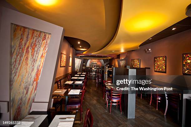 The Turmeric restaurant's remodeled main dining room in Vienna, VA, Tuesday, July 10, 2012. The former Aditi Indian Kitchen has been transformed into...