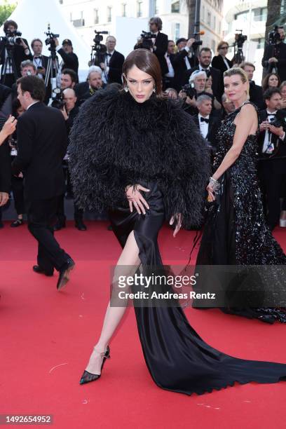 Coco Rocha attends the "Asteroid City" red carpet during the 76th annual Cannes film festival at Palais des Festivals on May 23, 2023 in Cannes,...