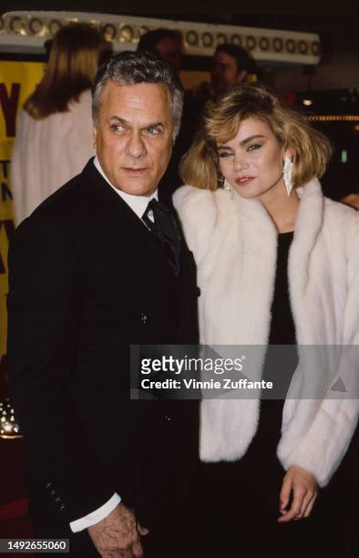 Tony Curtis and Jill Vandenberg Curtis attend an event, United States, circa 1990s.