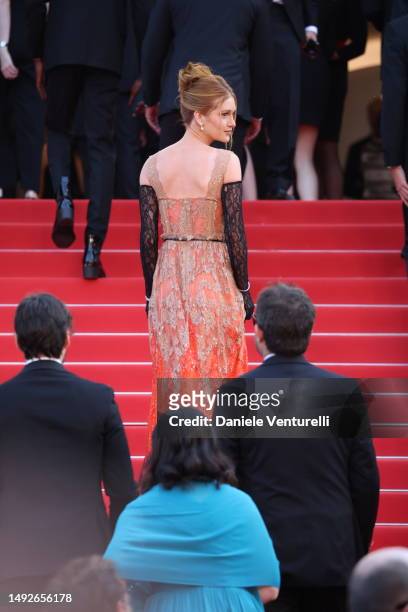 Marina Ruy Barbosa attends the "Asteroid City" red carpet during the 76th annual Cannes film festival at Palais des Festivals on May 23, 2023 in...