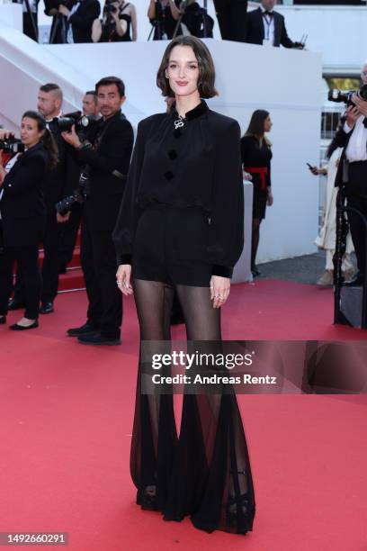 Charlotte Le Bon attends the "Asteroid City" red carpet during the 76th annual Cannes film festival at Palais des Festivals on May 23, 2023 in...