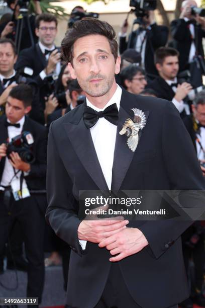 Adrien Brody attends the "Asteroid City" red carpet during the 76th annual Cannes film festival at Palais des Festivals on May 23, 2023 in Cannes,...