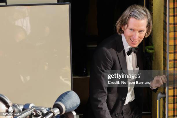 Wes Anderson attends the "Asteroid City" red carpet during the 76th annual Cannes film festival at Palais des Festivals on May 23, 2023 in Cannes,...