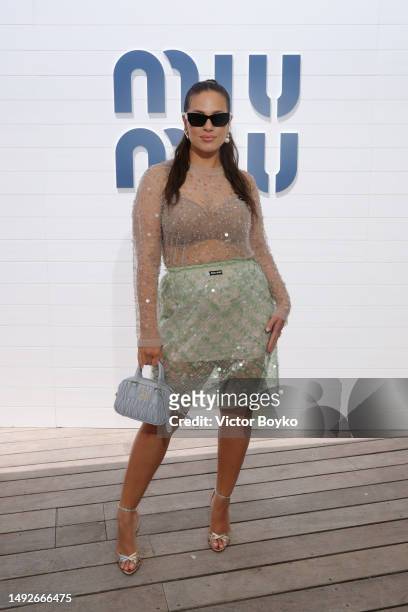 Ashley Graham attends Miu Miu lunch hosted by Sydney Sweeney at l'Ecrin Plage during the 76th Cannes Film Festival on May 23, 2023 in Cannes, France.