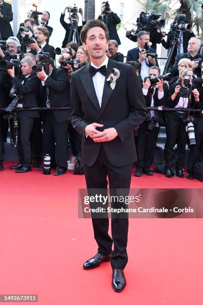 Adrian Brody attends the "Asteroid City" red carpet during the 76th annual Cannes film festival at Palais des Festivals on May 23, 2023 in Cannes,...