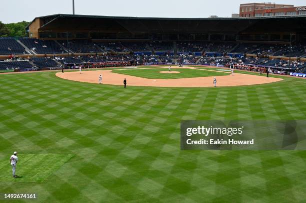 General view of the stadium as the Virginia Tech Hokies play the Boston College Eagles in the sixth inning during the ACC Baseball Championship at...