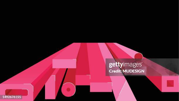 pink colorful 3d panels. layers project infographic. architecture, construction, building concept. - isometric grid stock illustrations