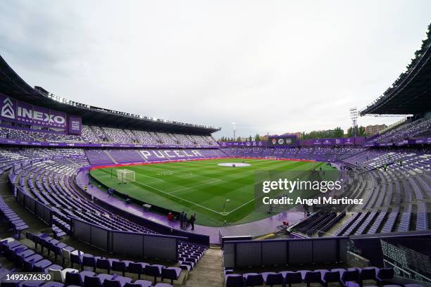 General view inside the stadium prior to the LaLiga Santander match between Real Valladolid CF and FC Barcelona at Estadio Municipal Jose Zorrilla on...