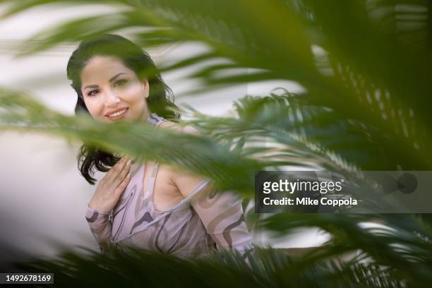 Sunny Leone poses for portraits at the 76th annual Cannes film festival at Carlton Hotel on May 23, 2023 in Cannes, France.