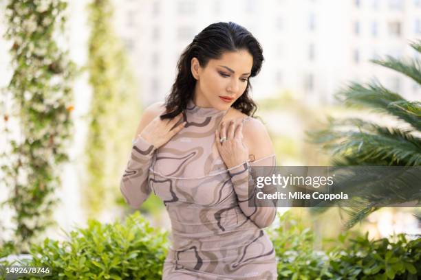 Sunny Leone poses for portraits at the 76th annual Cannes film festival at Carlton Hotel on May 23, 2023 in Cannes, France.