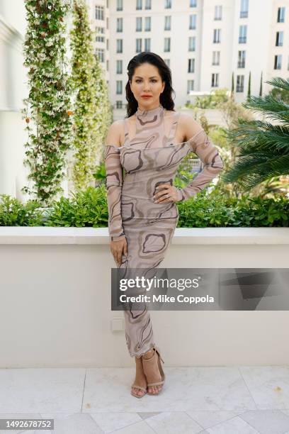 Sunny Leone poses for portraits at the 76th annual Cannes film festival at Carlton Hotel on May 23, 2023 in Cannes, France.