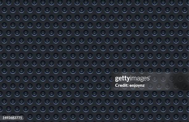 seamless dark gray metal dimple grille pattern background - perforated stock illustrations