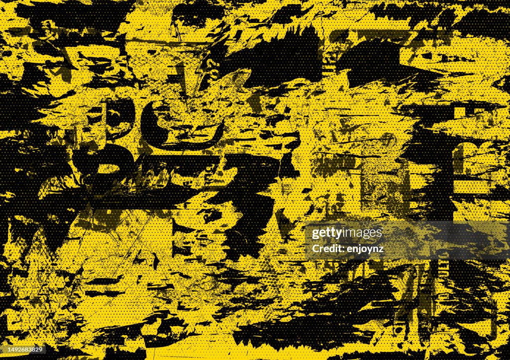 Vecteur de textures et de motifs grunge noir et jaune