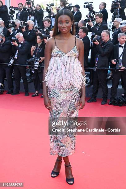 Karidja Touré attends the "Asteroid City" red carpet during the 76th annual Cannes film festival at Palais des Festivals on May 23, 2023 in Cannes,...