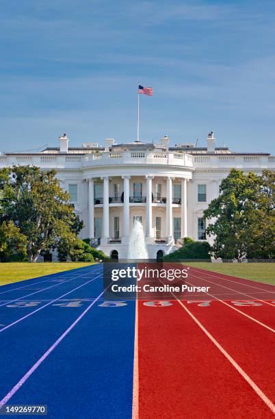 race track in front of the white house - presidentsverkiezing stockfoto's en -beelden