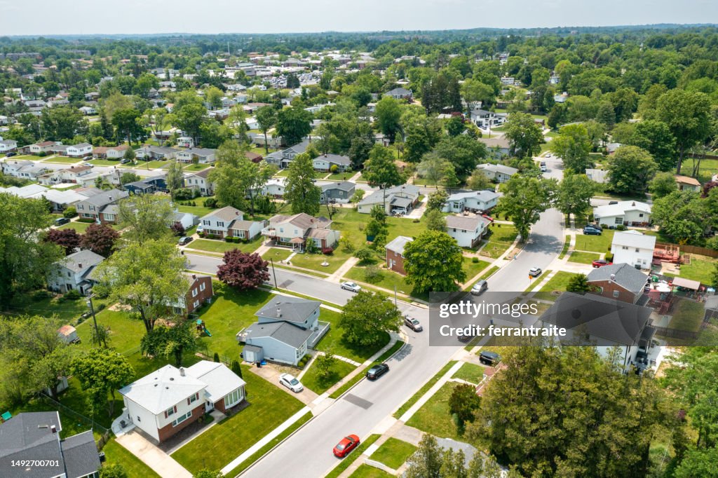 Aerial view of Single-family homes