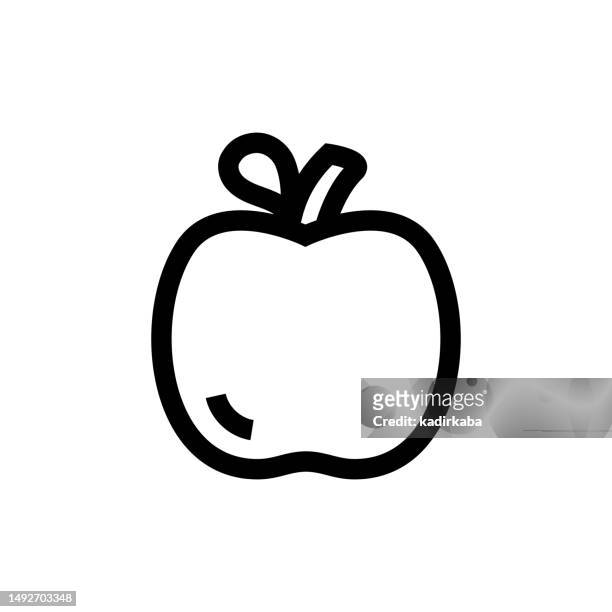 apple fruits line icon, design, pixel perfect, editable stroke. logo, sign, symbol. vegetable, apple tree, botany, freshness, fruit. - apple tree stock illustrations