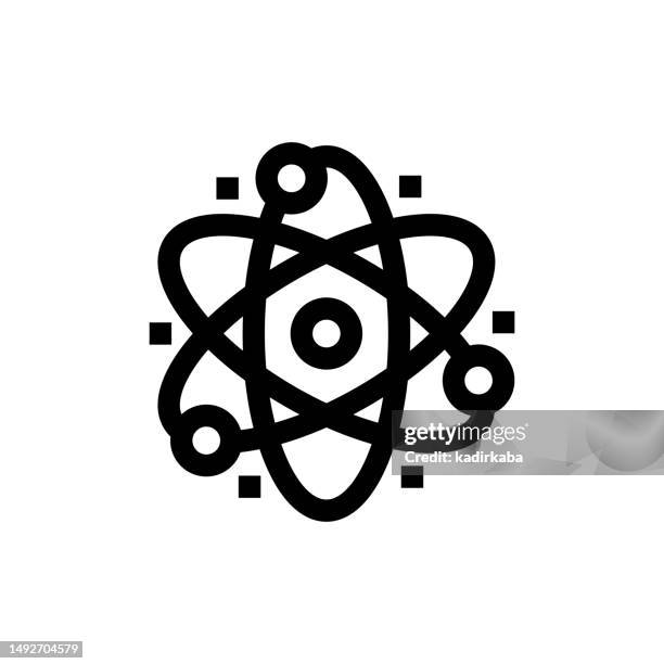 atom molecule line icon, design, pixel perfect, editable stroke. logo, sign, symbol. science, chemical, chemistry, laboratory, molecule. - quantum stock illustrations