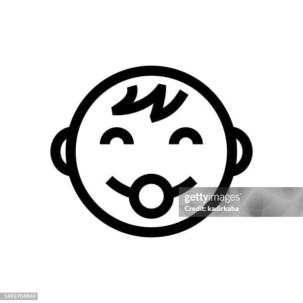 baby boy line icon, design, pixel perfect, editable stroke. logo, sign, symbol. - fertility cycle stock illustrations