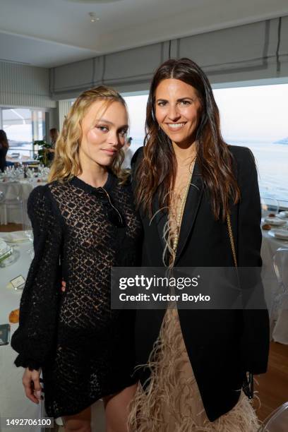 Lily-Rose Depp and Ashley Levinson attend the Cannes Film Festival Air Mail Party at Hotel du Cap-Eden-Roc on May 23, 2023 in Cap d'Antibes, France.