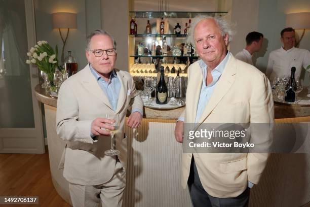 David Zaslav and Graydon Carter attend the Cannes Film Festival Air Mail Party at Hotel du Cap-Eden-Roc on May 23, 2023 in Cap d'Antibes, France.