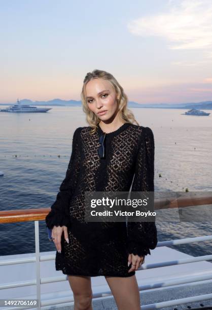 Lily-Rose Depp attends the Cannes Film Festival Air Mail Party at Hotel du Cap-Eden-Roc on May 23, 2023 in Cap d'Antibes, France.