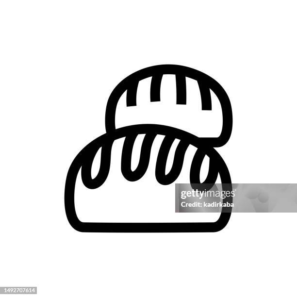bildbanksillustrationer, clip art samt tecknat material och ikoner med bread line icon, design, pixel perfect, editable stroke. logo, sign, symbol. bakery, cafe, restaurant, flour. - bulle