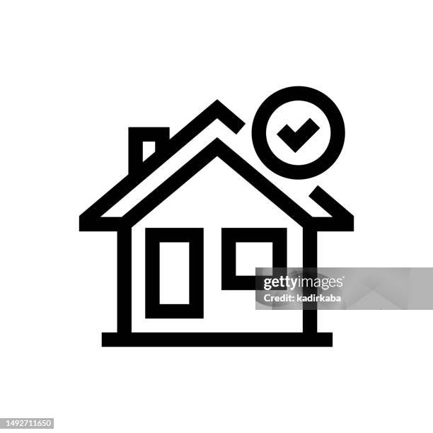 real estate line icon, design, pixel perfect, editable stroke. logo, sign, symbol. - indoor pool background stock illustrations