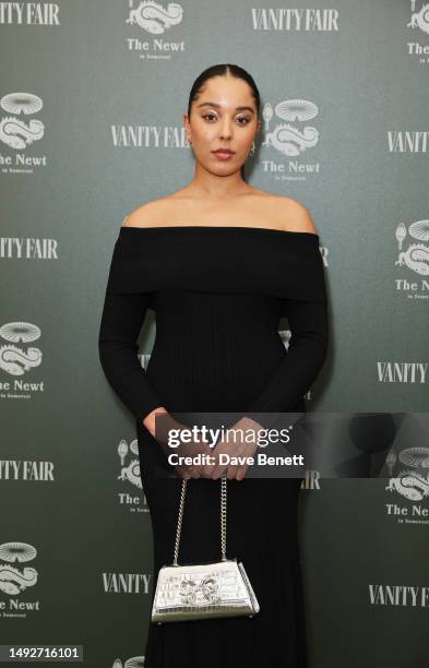Grace Carter attends a party hosted by Vanity Fair and The Newt to celebrate the RHS Chelsea Flower Show on May 23, 2023 in London, England.