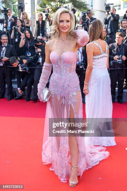 Lady Victoria Hervey attends the "Asteroid City" red carpet during the 76th annual Cannes film festival at Palais des Festivals on May 23, 2023 in...