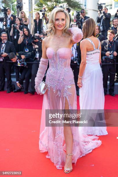Lady Victoria Hervey attends the "Asteroid City" red carpet during the 76th annual Cannes film festival at Palais des Festivals on May 23, 2023 in...