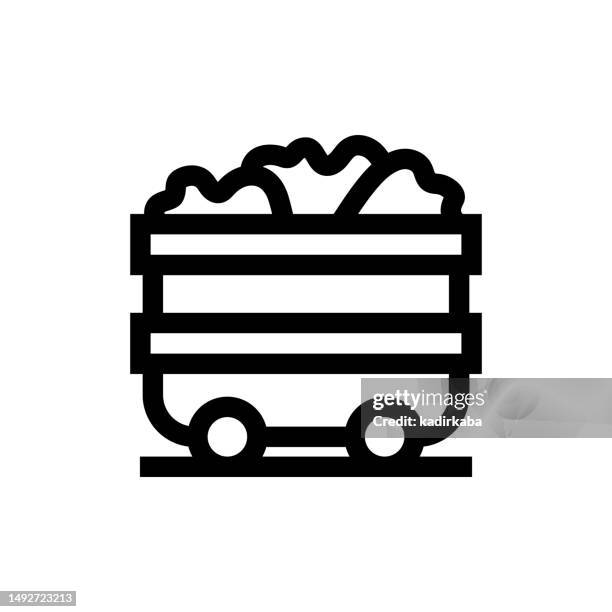 coal line icon, design, pixel perfect, editable stroke. logo, sign, symbol. pit, mine, mining, miner. - quartz background stock illustrations