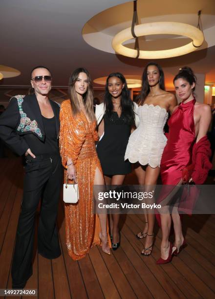 Matheus Mazzafera, Alessandra Ambrosio, Jasmine Tookes, Lais Ribeiro and Sara Sampaio attend the Cannes Film Festival Air Mail Party at Hotel du...